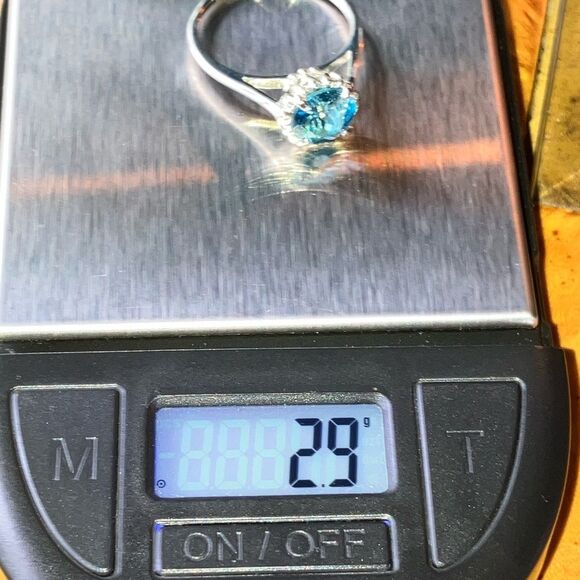 Genuine London Blue Topaz Sterling Silver Ring Size 8.75 - Picture 9 of 9